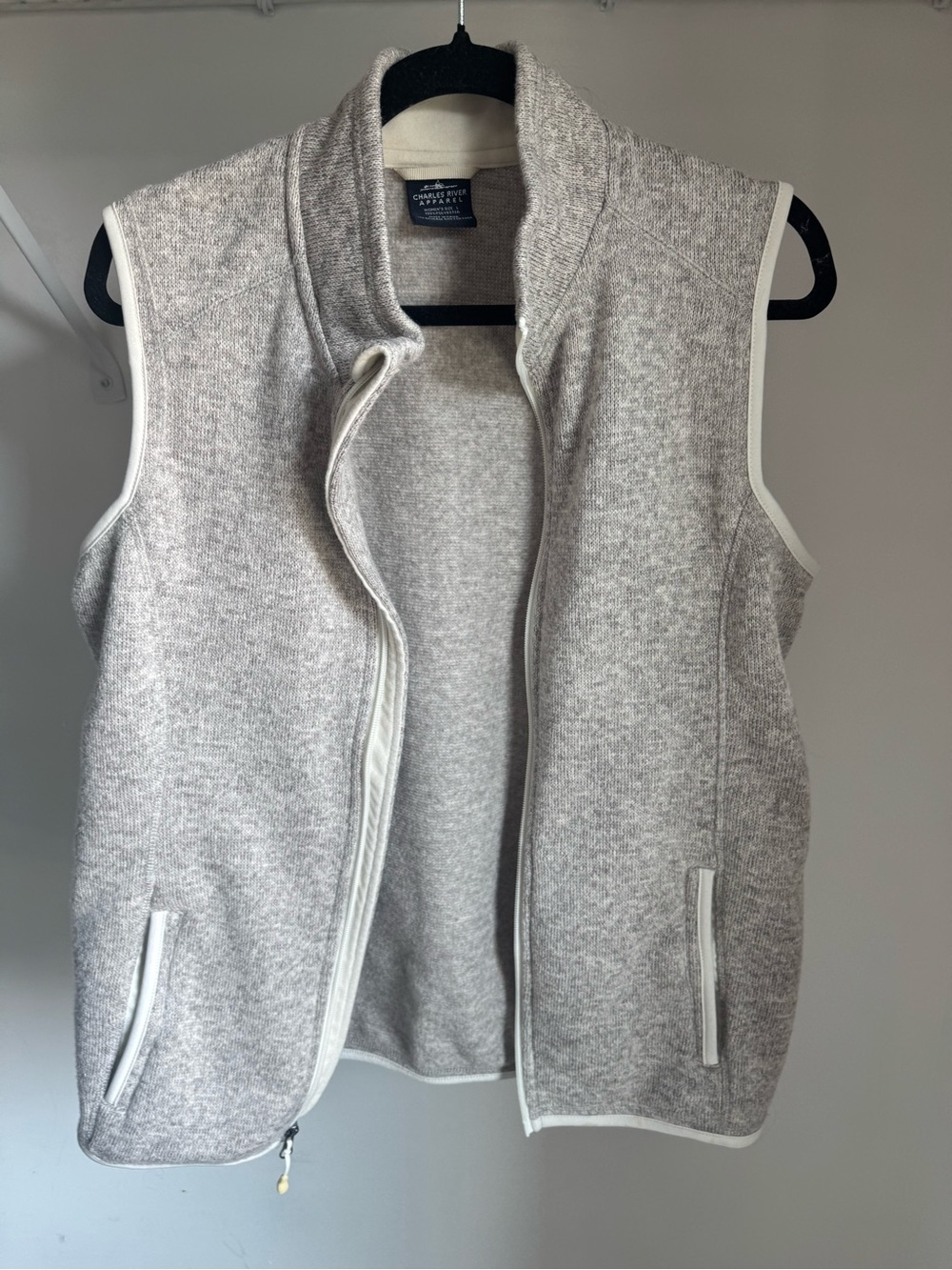 Charles River Heather Gray Sleeveless Zip Front Vest